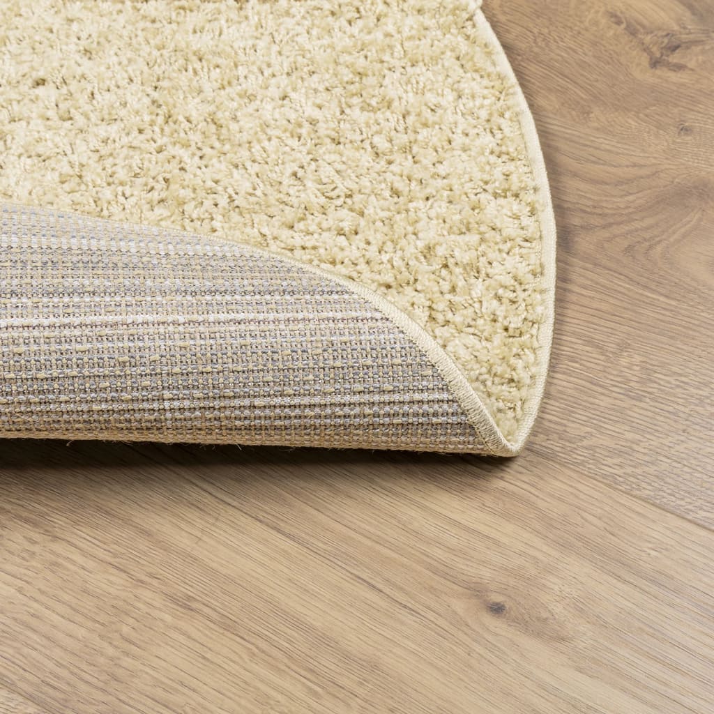 Tappeto Shaggy PAMPLONA a Pelo Lungo Moderno Oro Ø 120 cm - homemem39