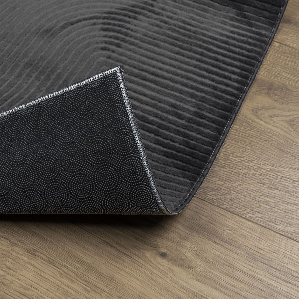 Tappeto IZA a Pelo Corto Aspetto Scandinavo antracite 140x200cm - homemem39