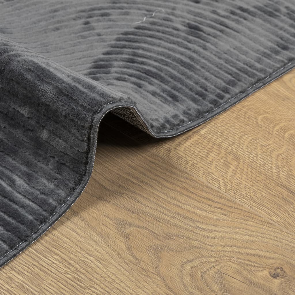 Tappeto IZA a Pelo Corto Aspetto Scandinavo antracite 140x200cm - homemem39