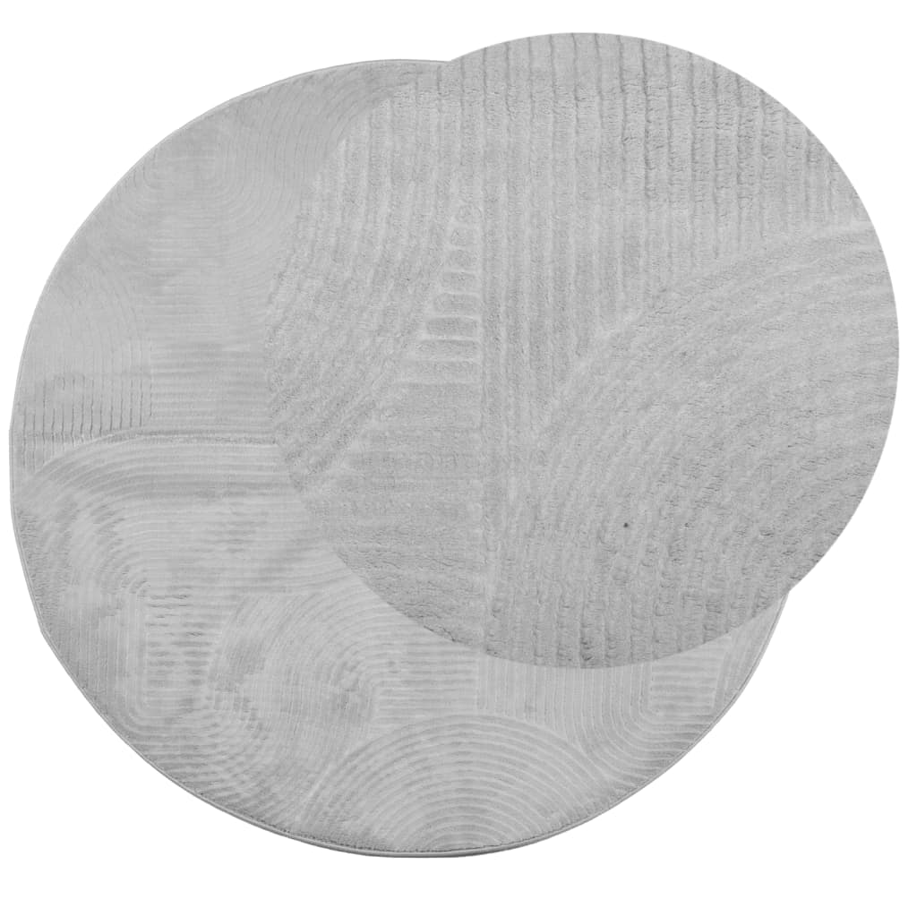 Tappeto IZA a Pelo Corto con Aspetto Scandinavo Grigio Ø 80 cm - homemem39