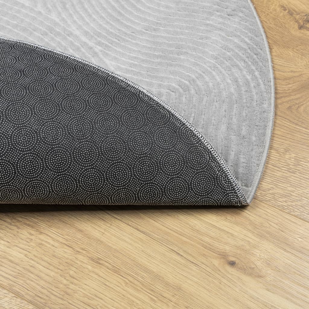 Tappeto IZA a Pelo Corto con Aspetto Scandinavo Grigio Ø 80 cm - homemem39