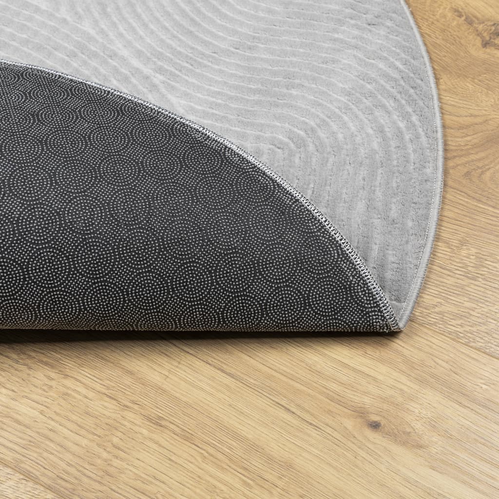 Tappeto IZA a Pelo Corto con Aspetto Scandinavo Grigio Ø 100 cm - homemem39