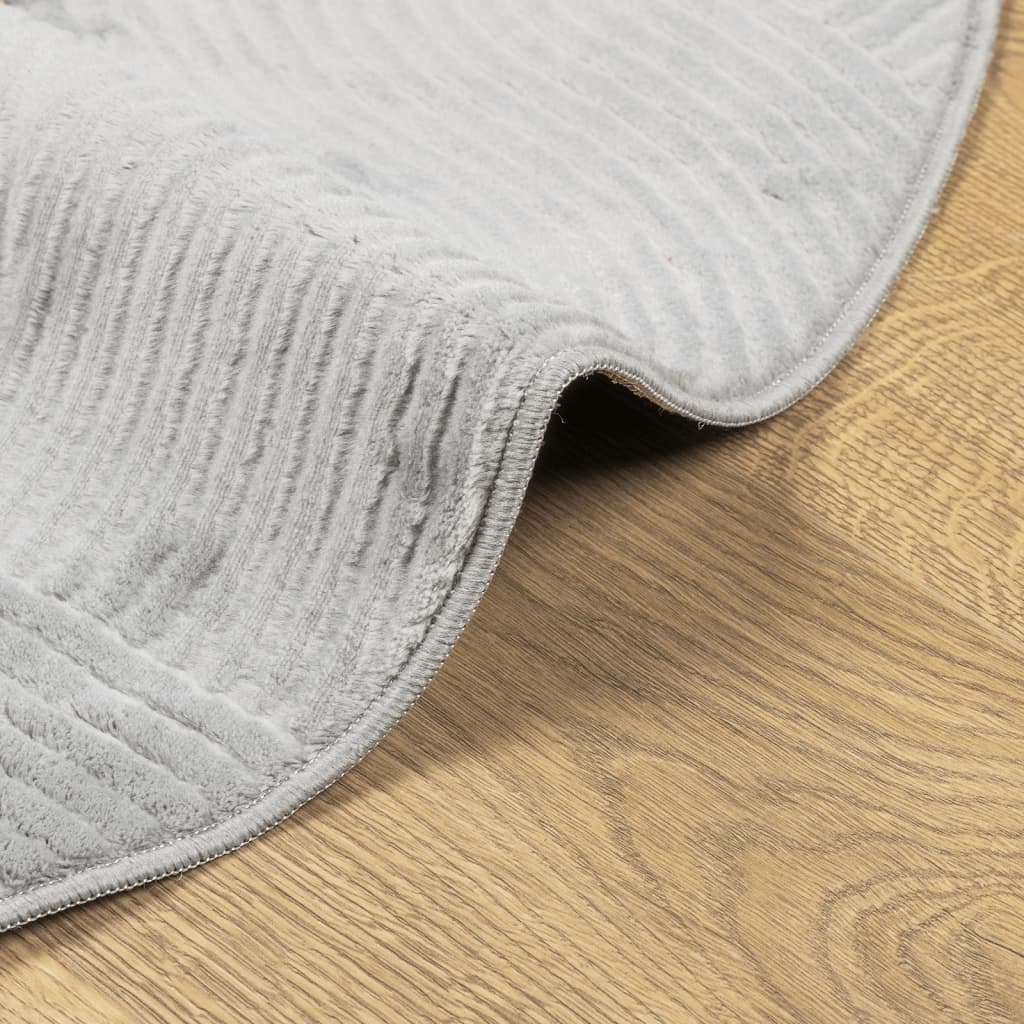 Tappeto IZA a Pelo Corto con Aspetto Scandinavo Grigio Ø 100 cm - homemem39