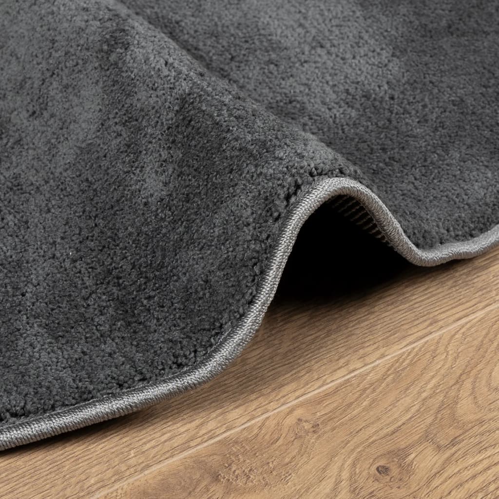 Tappeto OVIEDO a Pelo Corto Antracite Ø 120 cm - homemem39