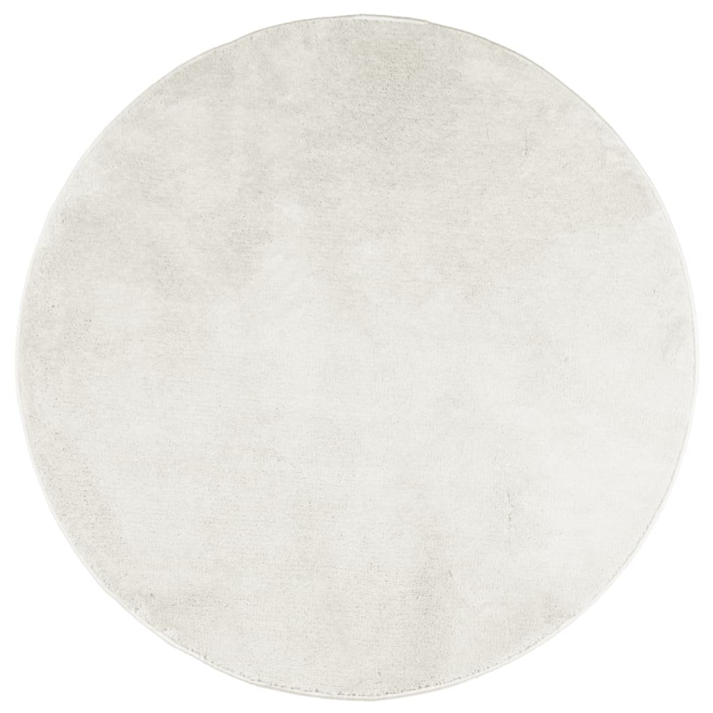Tappeto OVIEDO a Pelo Corto Crema Ø 80 cm - homemem39