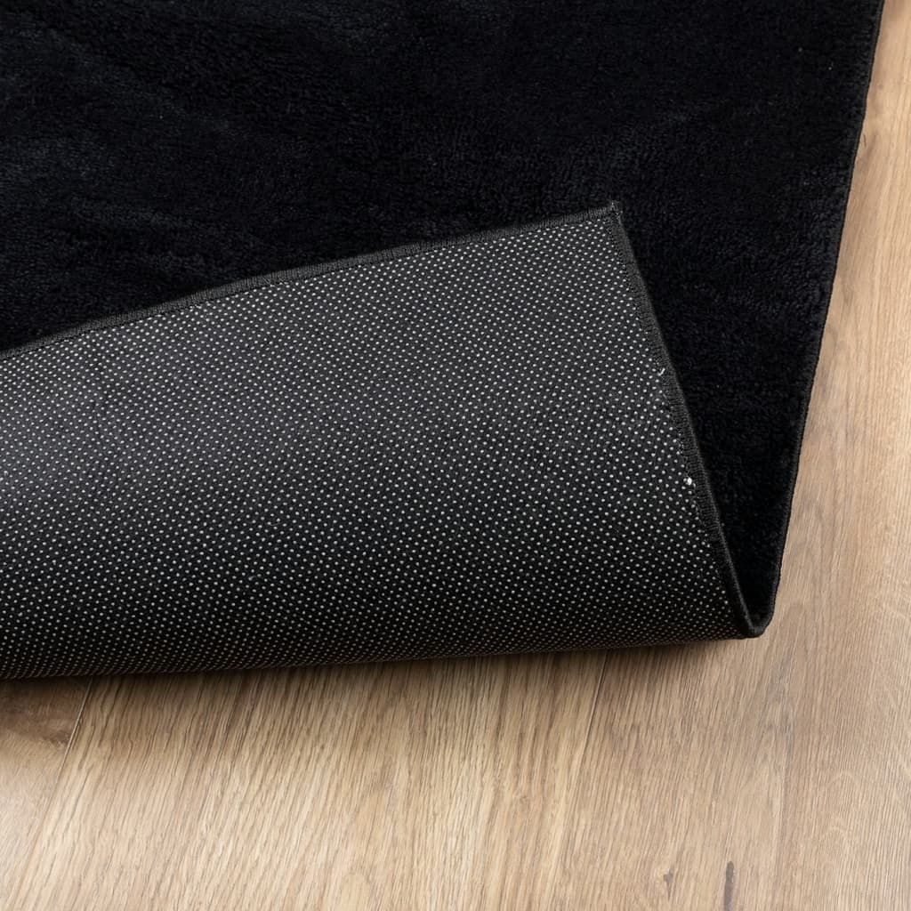 Tappeto OVIEDO a Pelo Corto Nero 80x150 cm - homemem39