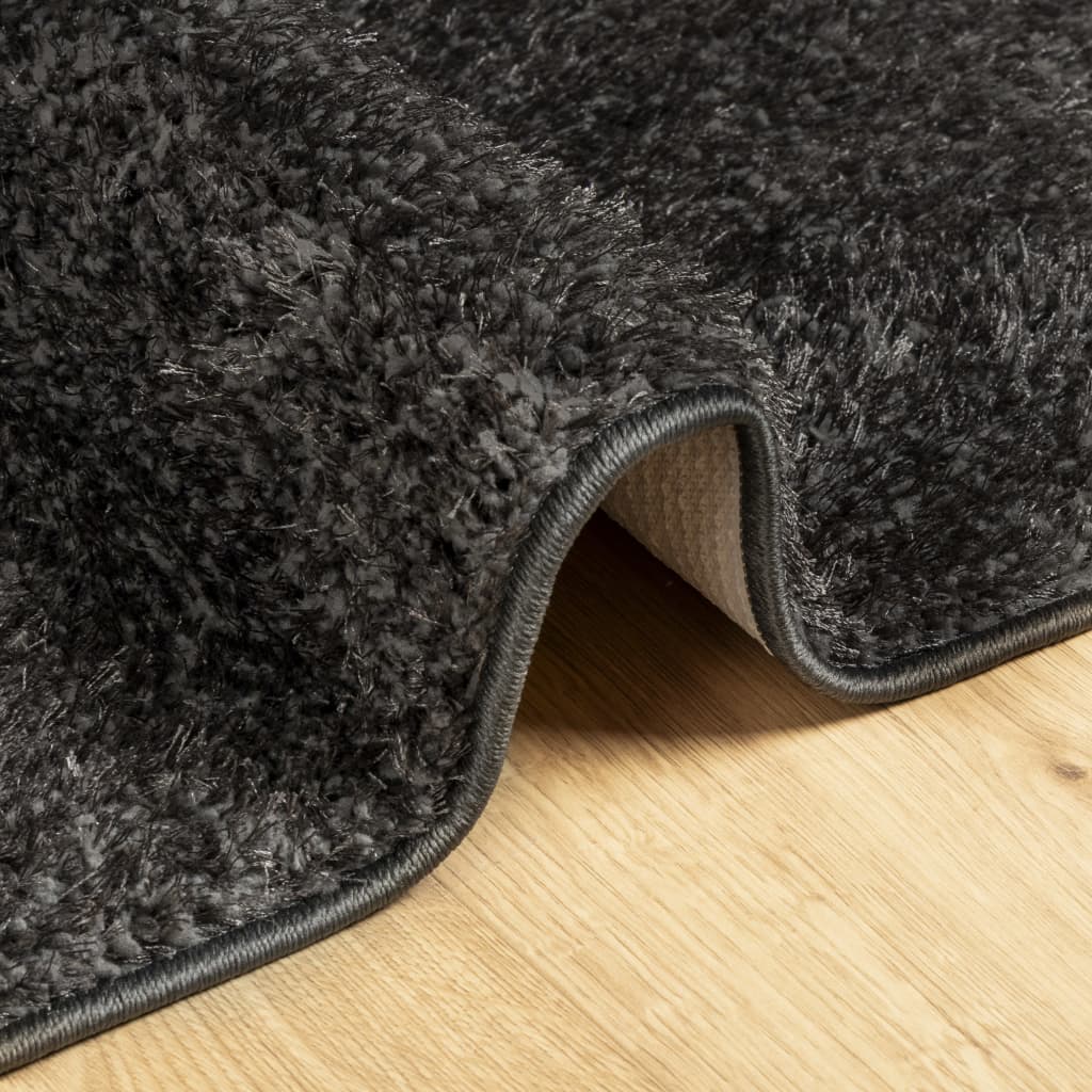 Tappeto a Pelo Lucido Lungo ISTAN Effetto Antracite 120x170 cm - homemem39