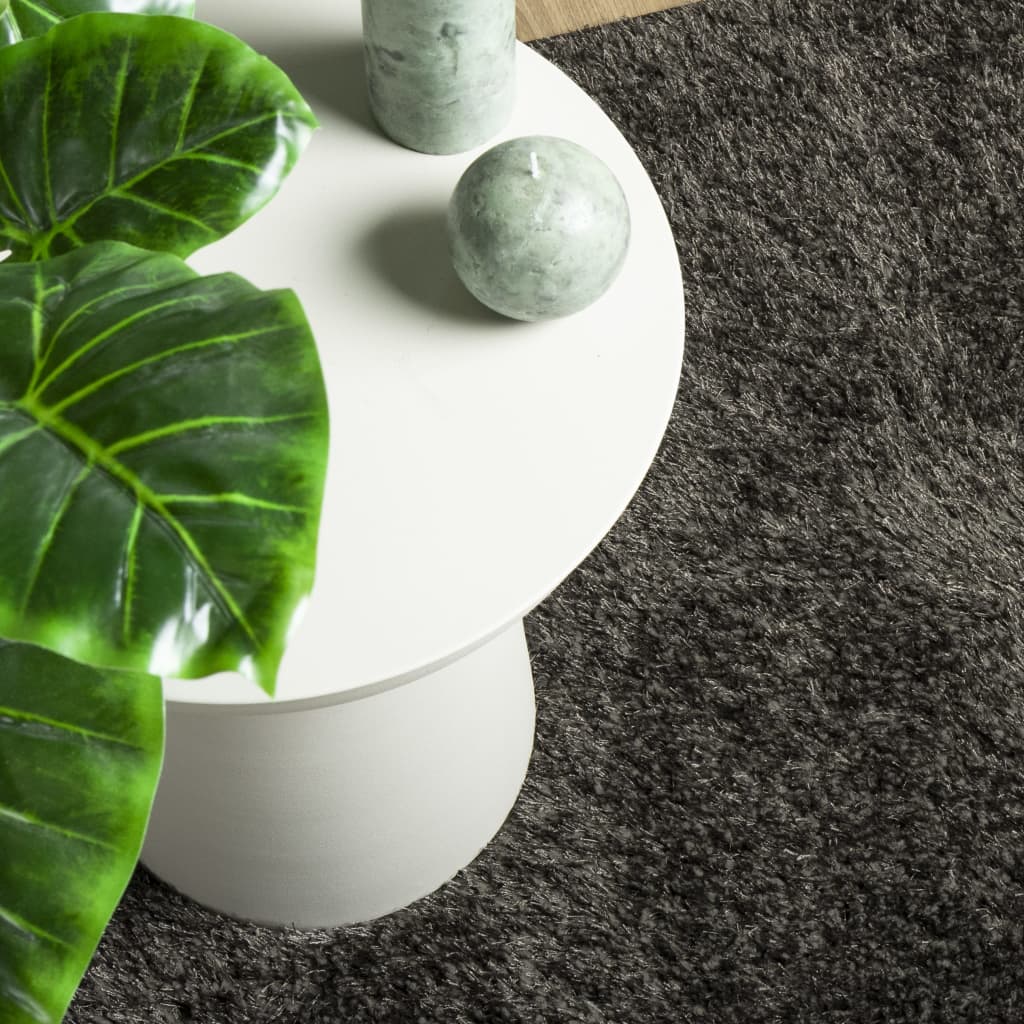 Tappeto a Pelo Lucido Lungo ISTAN Effetto Antracite 200x280 cm - homemem39