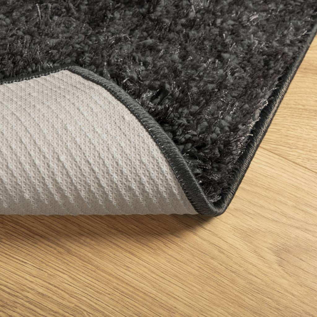 Tappeto a Pelo Lucido Lungo ISTAN Effetto Antracite 240x340 cm - homemem39