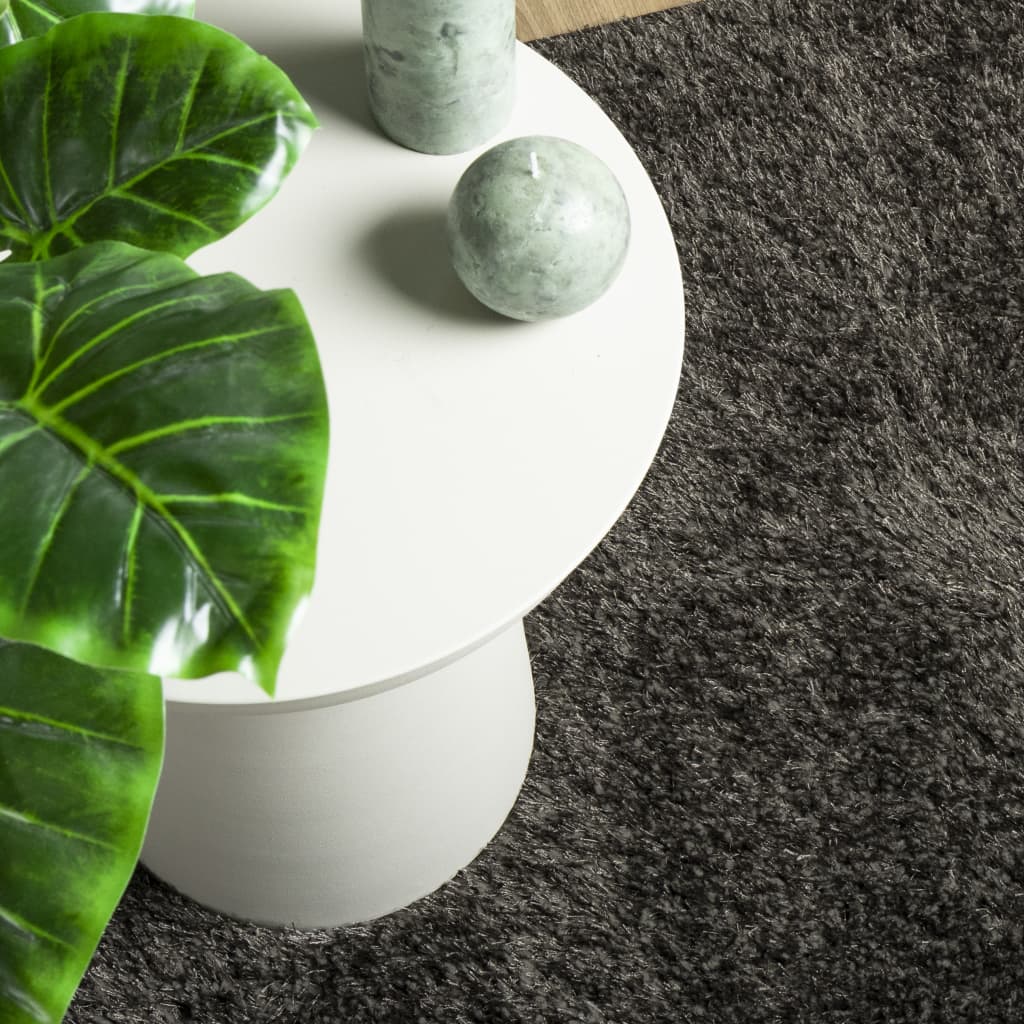 Tappeto a Pelo Lucido Lungo ISTAN Effetto Antracite 240x340 cm - homemem39