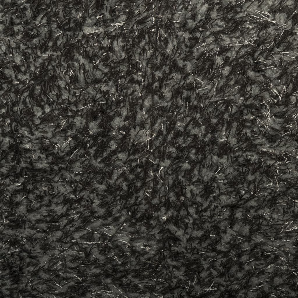 Tappeto a Pelo Lucido Lungo ISTAN Effetto Antracite Ø 80 cm - homemem39