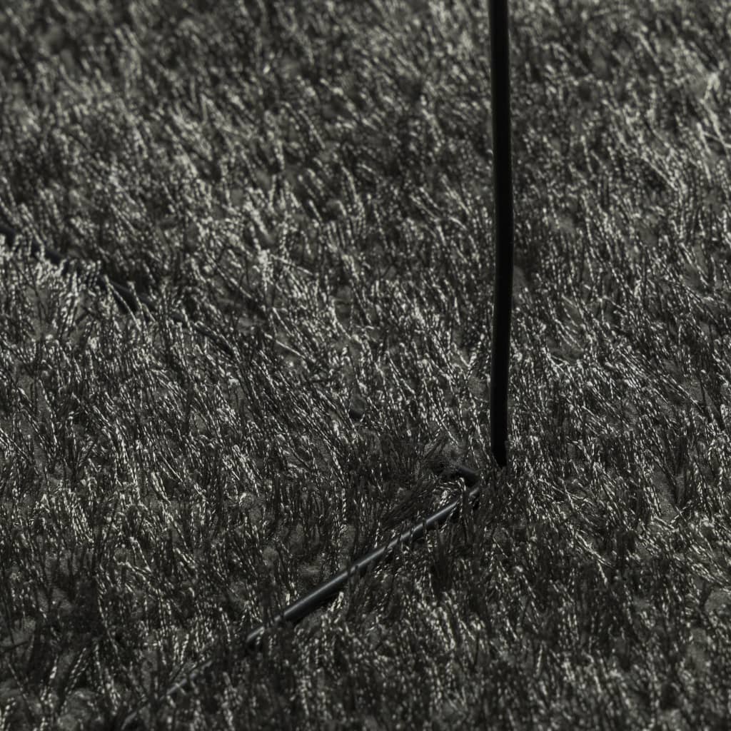 Tappeto a Pelo Lucido Lungo ISTAN Effetto Antracite Ø 120 cm - homemem39
