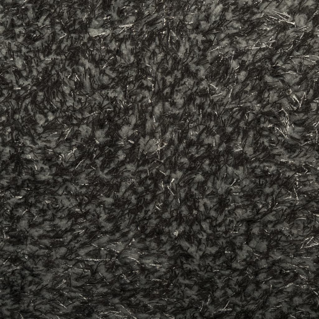 Tappeto a Pelo Lucido Lungo ISTAN Effetto Antracite Ø 120 cm - homemem39