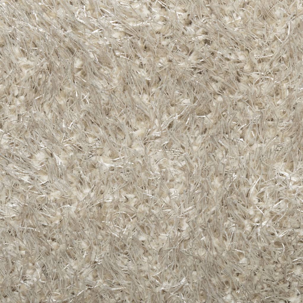 Tappeto a Pelo Lucido Lungo ISTAN Effetto Beige Ø 80 cm - homemem39