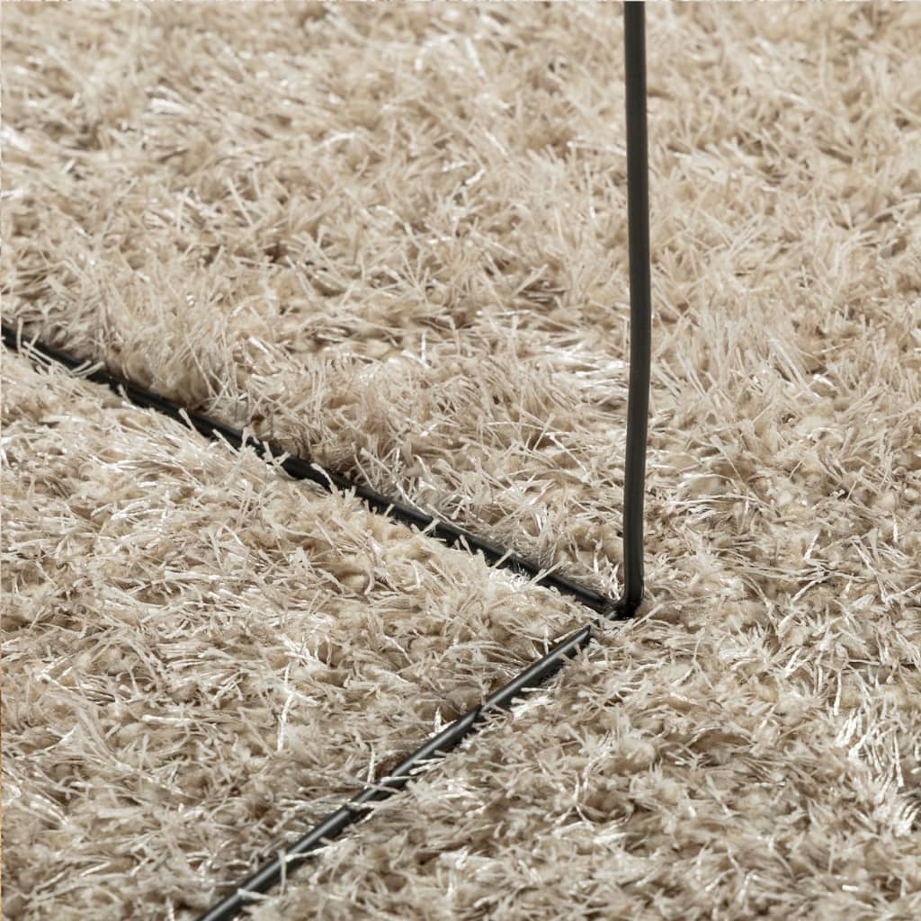 Tappeto a Pelo Lucido Lungo ISTAN Effetto Beige Ø 80 cm - homemem39