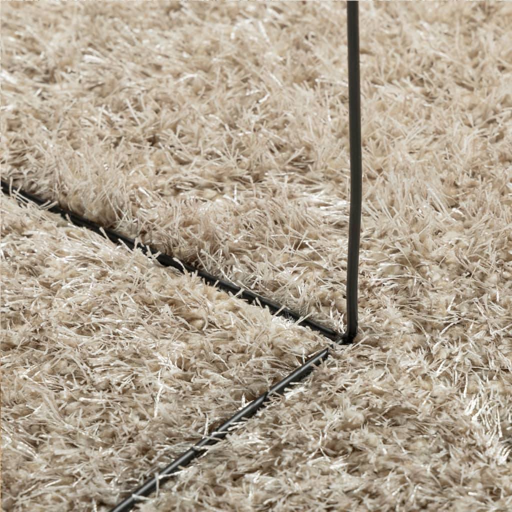 Tappeto a Pelo Lucido Lungo ISTAN Effetto Beige Ø 160 cm - homemem39