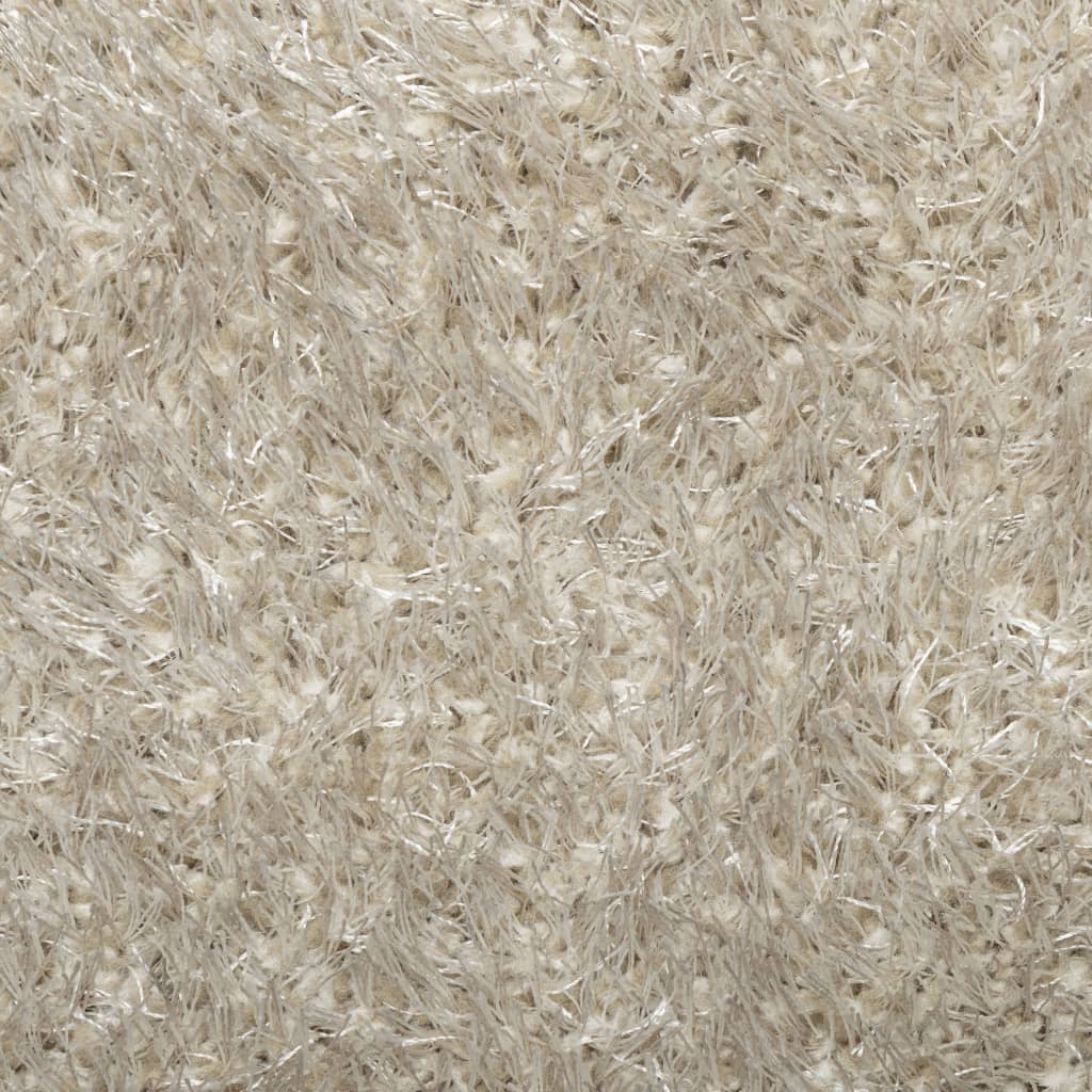 Tappeto a Pelo Lucido Lungo ISTAN Effetto Beige Ø 160 cm - homemem39