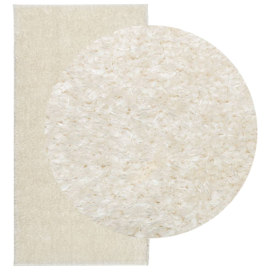 Tappeto a Pelo Lucido Lungo ISTAN Effetto Crema 100x200 cm - homemem39