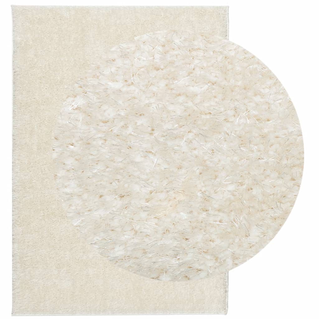 Tappeto a Pelo Lucido Lungo ISTAN Effetto Crema 120x170 cm - homemem39
