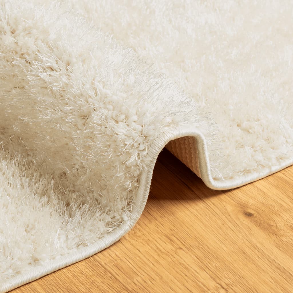 Tappeto a Pelo Lucido Lungo ISTAN Effetto Crema 140x200 cm - homemem39