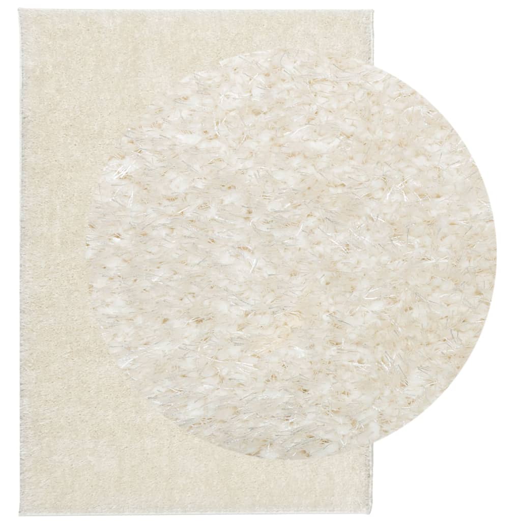 Tappeto a Pelo Lucido Lungo ISTAN Effetto Crema 160x230 cm - homemem39