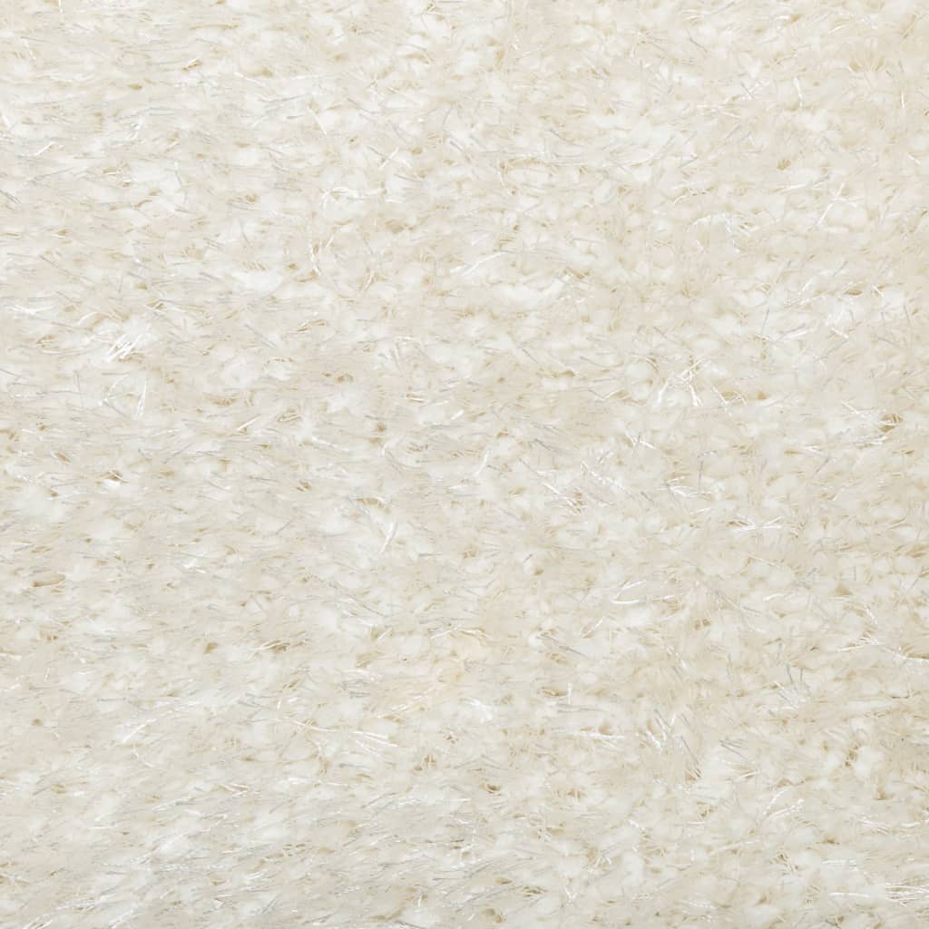 Tappeto a Pelo Lucido Lungo ISTAN Effetto Crema Ø 80 cm - homemem39