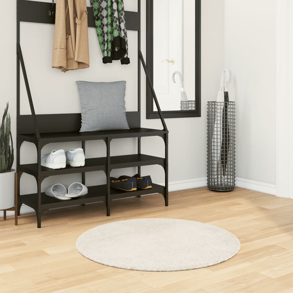 Tappeto a Pelo Lucido Lungo ISTAN Effetto Crema Ø 80 cm - homemem39