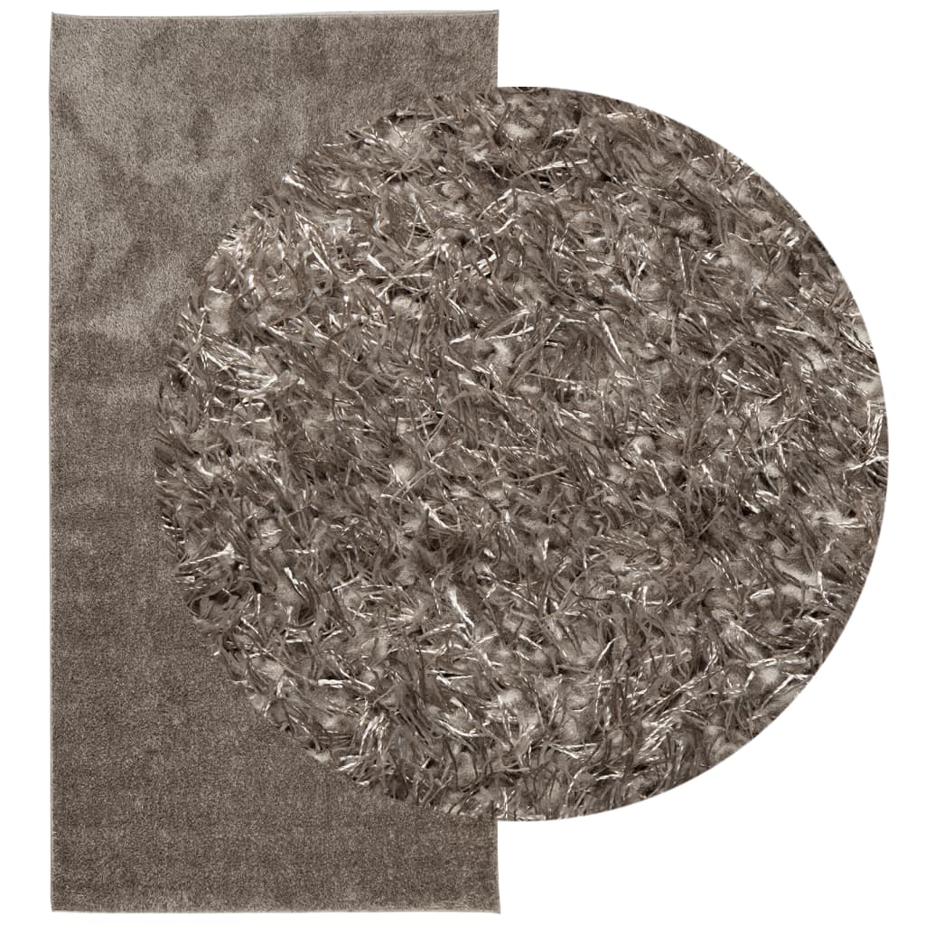Tappeto a Pelo Lucido Lungo ISTAN Effetto Grigio 100x200 cm - homemem39
