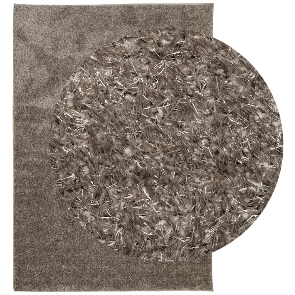 Tappeto a Pelo Lucido Lungo ISTAN Effetto Grigio 140x200 cm - homemem39