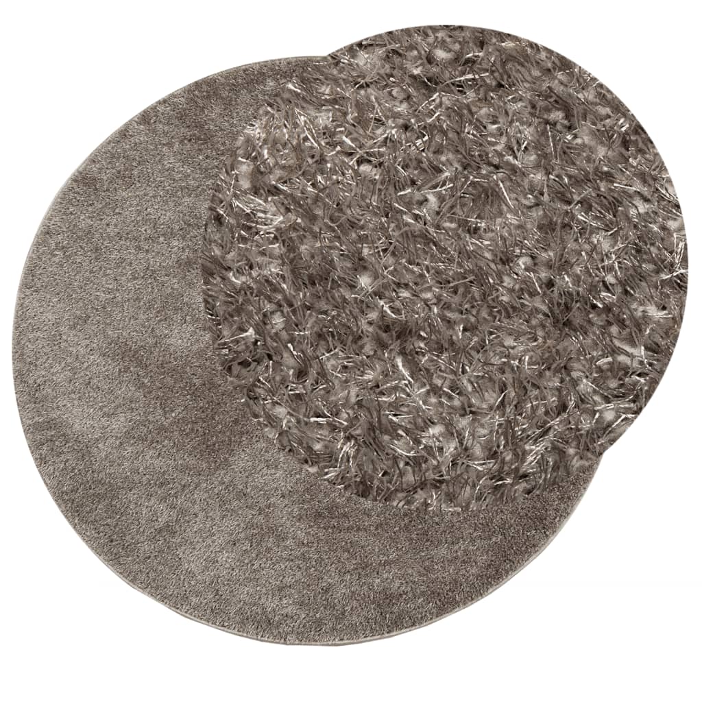Tappeto a Pelo Lucido Lungo ISTAN Effetto Grigio Ø 80 cm - homemem39