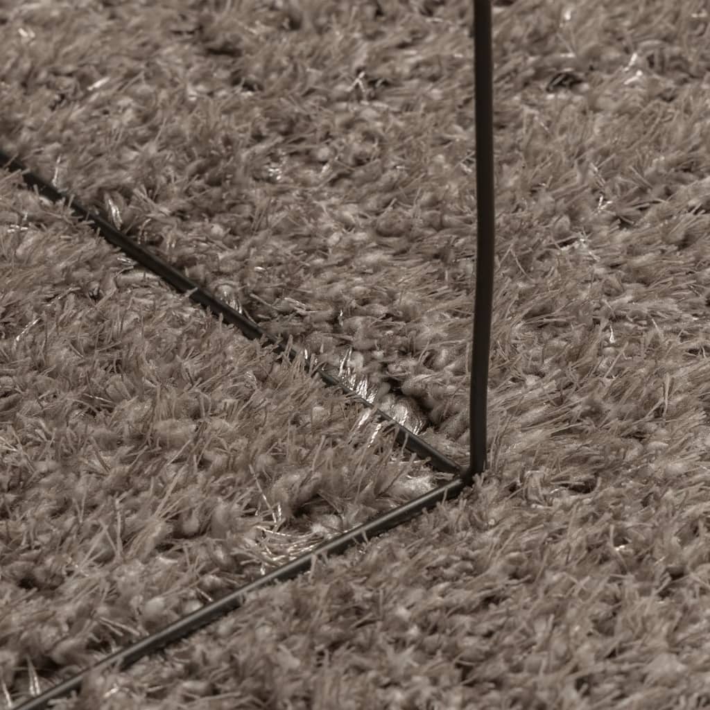 Tappeto a Pelo Lucido Lungo ISTAN Effetto Grigio Ø 120 cm - homemem39
