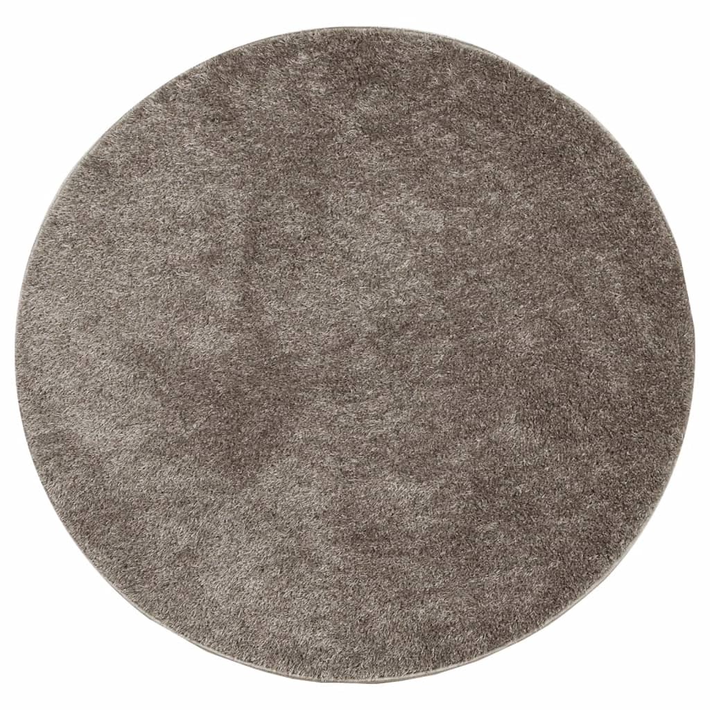 Tappeto a Pelo Lucido Lungo ISTAN Effetto Grigio Ø 200 cm - homemem39