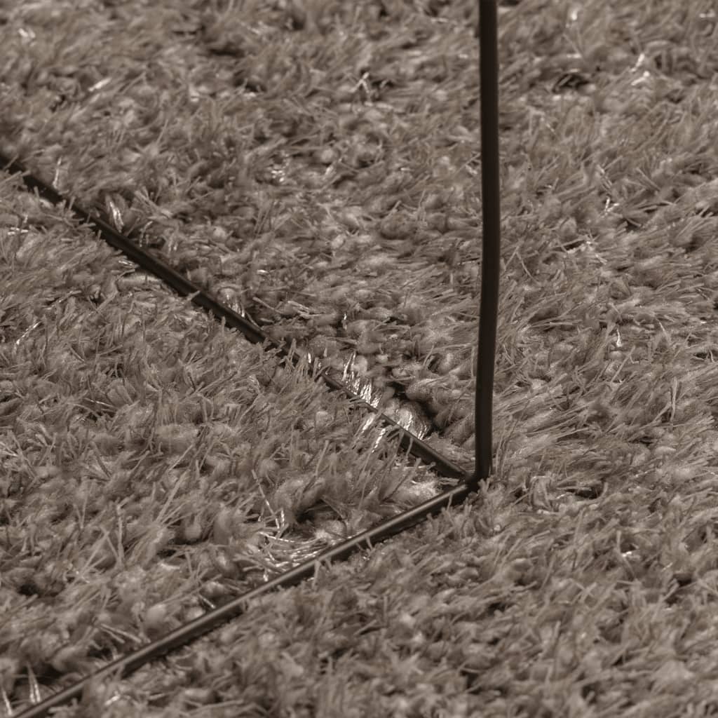 Tappeto a Pelo Lucido Lungo ISTAN Effetto Grigio Ø 200 cm - homemem39