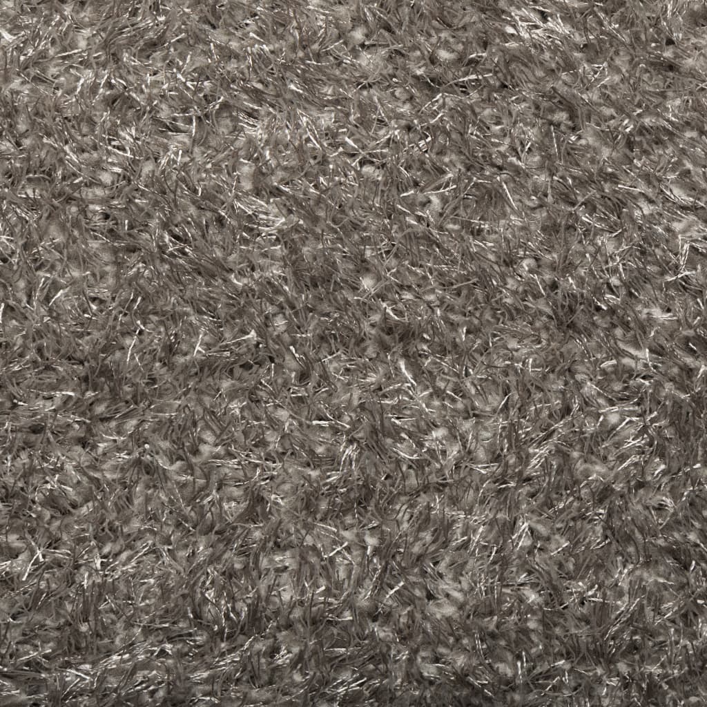 Tappeto a Pelo Lucido Lungo ISTAN Effetto Grigio Ø 200 cm - homemem39