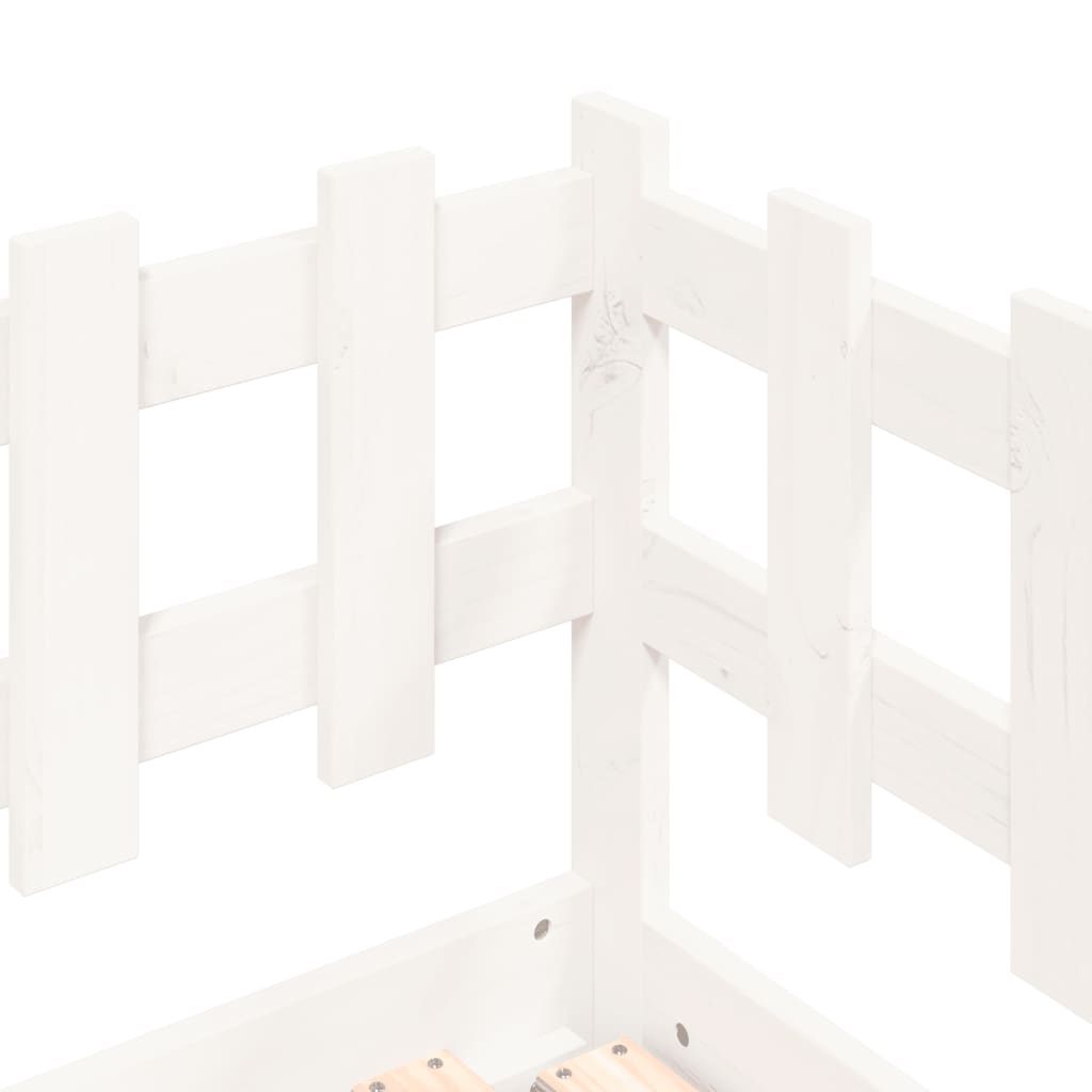 Dormeuse Estraibile Bianca 2x(90x200) cm Legno Massello di Pino | homemem39