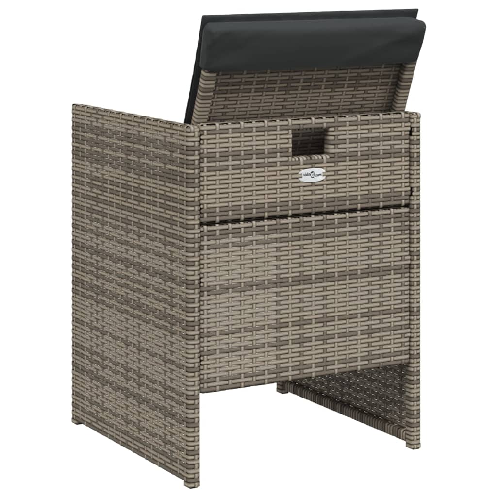 Sedie da Giardino con Cuscini 4pz Grigio in Polyrattan - homemem39