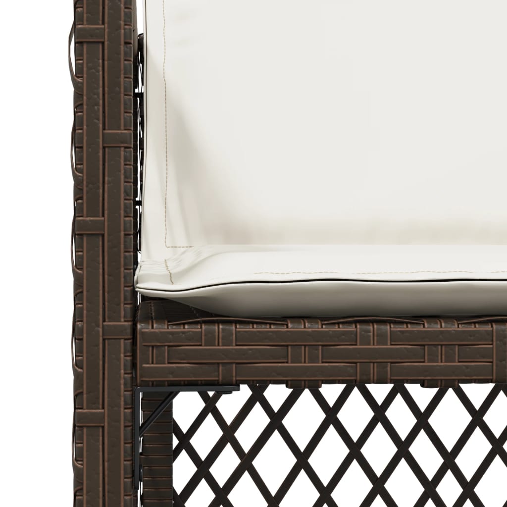 Sedie da Giardino con Cuscini 4 pz Marroni in Polyrattan