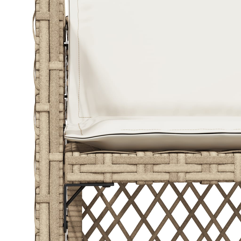 Sedie da Giardino con Cuscini 4 pz Beige in Polyrattan
