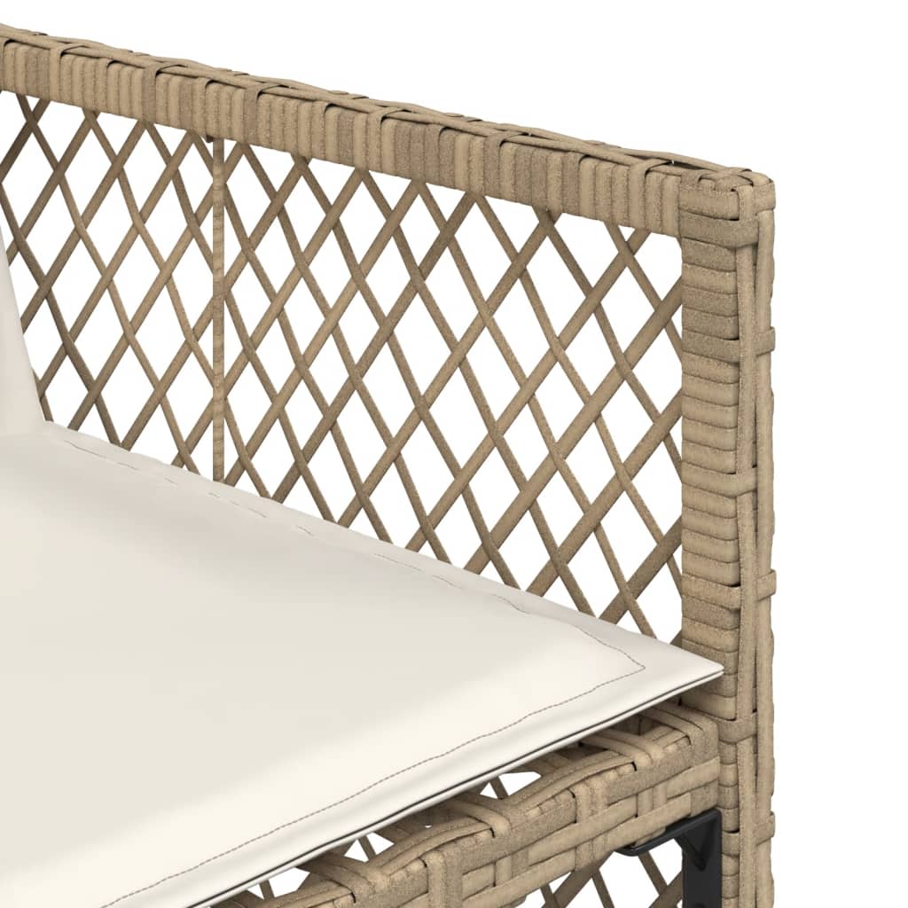 Sedie da Giardino con Cuscini 4 pz Beige in Polyrattan
