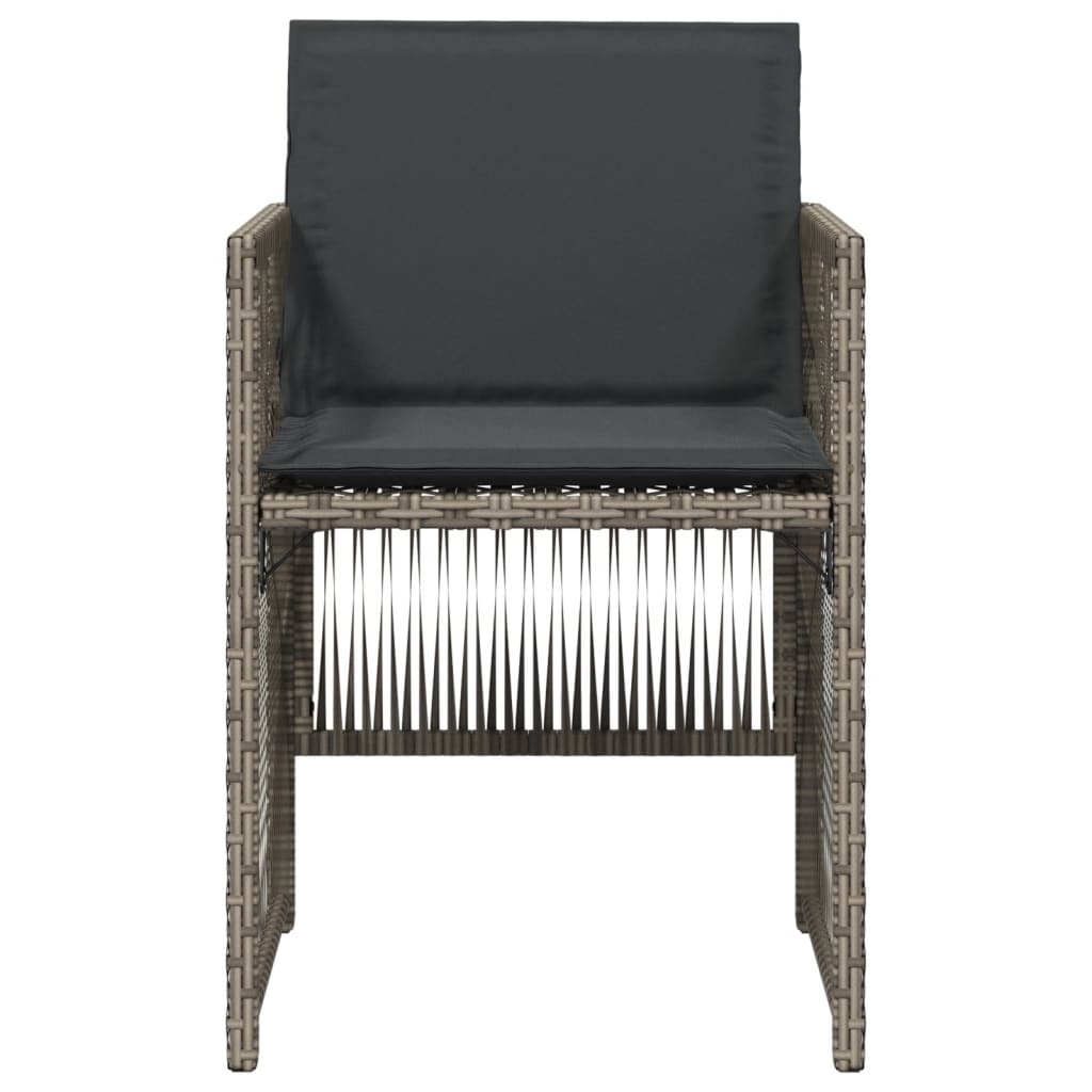 Sedie da Giardino con Cuscini 4pz Grigio in Polyrattan