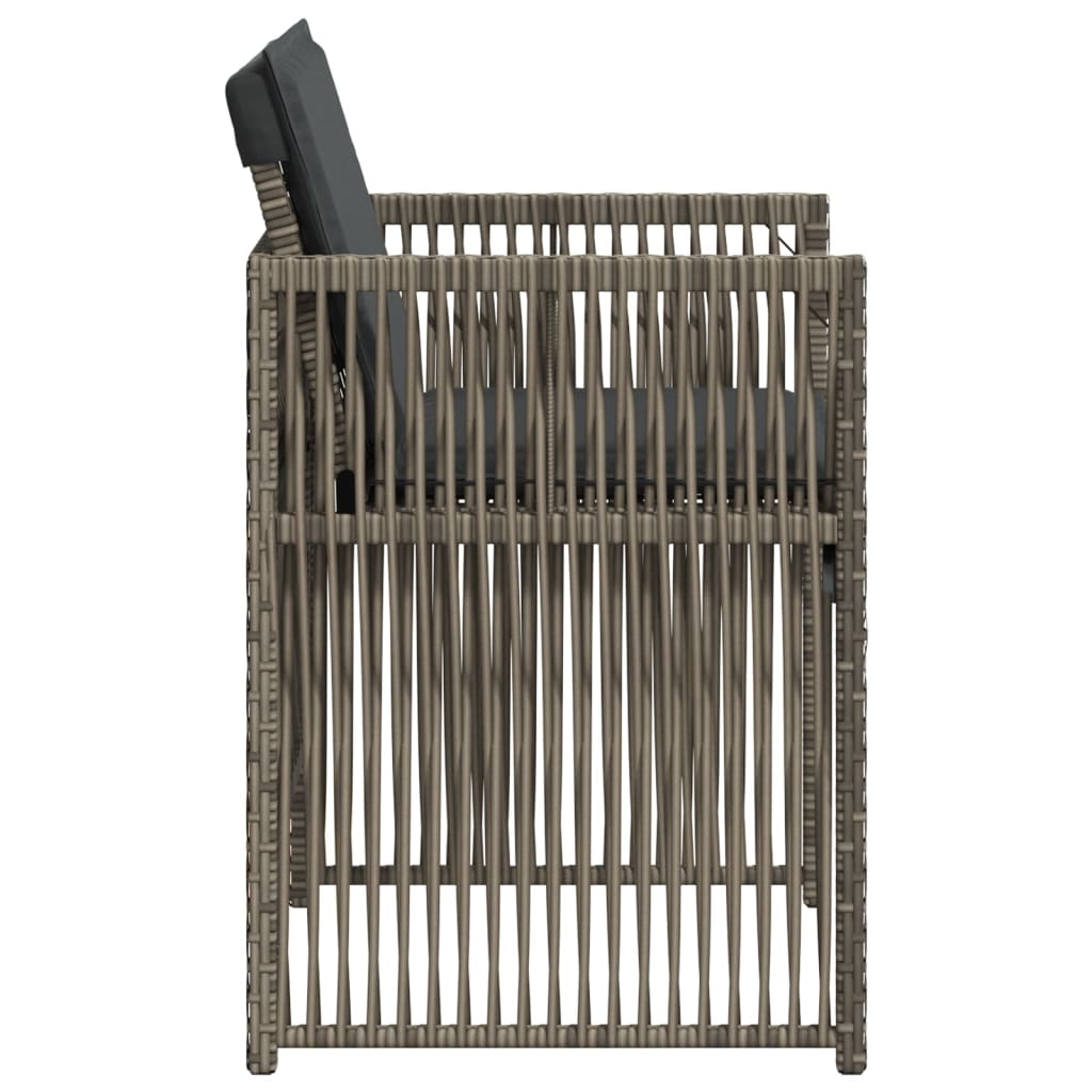 Sedie da Giardino con Cuscini 4pz Grigio in Polyrattan