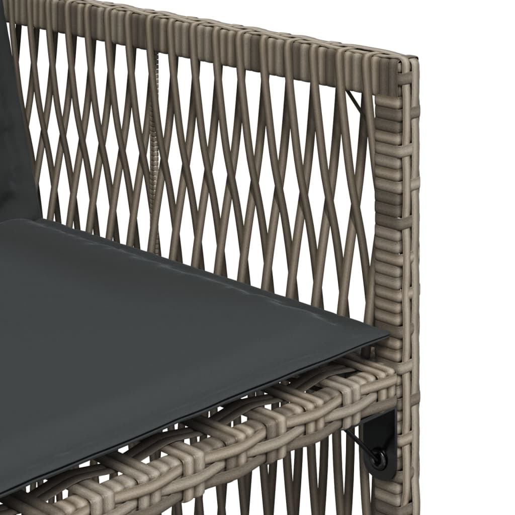 Sedie da Giardino con Cuscini 4pz Grigio in Polyrattan