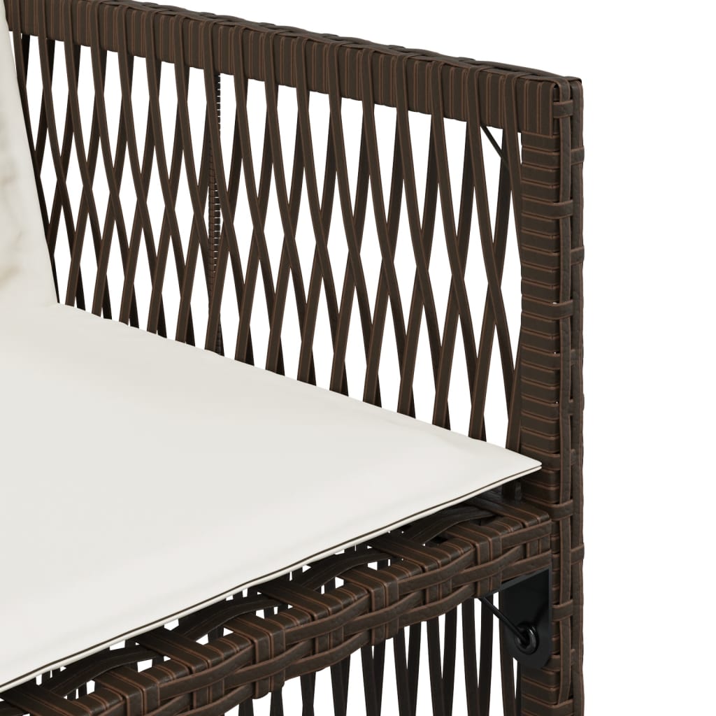 Sedie da Giardino con Cuscini 4 pz Marroni in Polyrattan