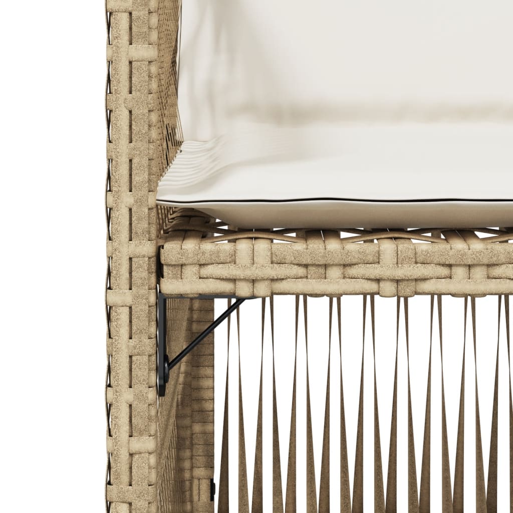 Sedie da Giardino con Cuscini 4 pz Beige in Polyrattan