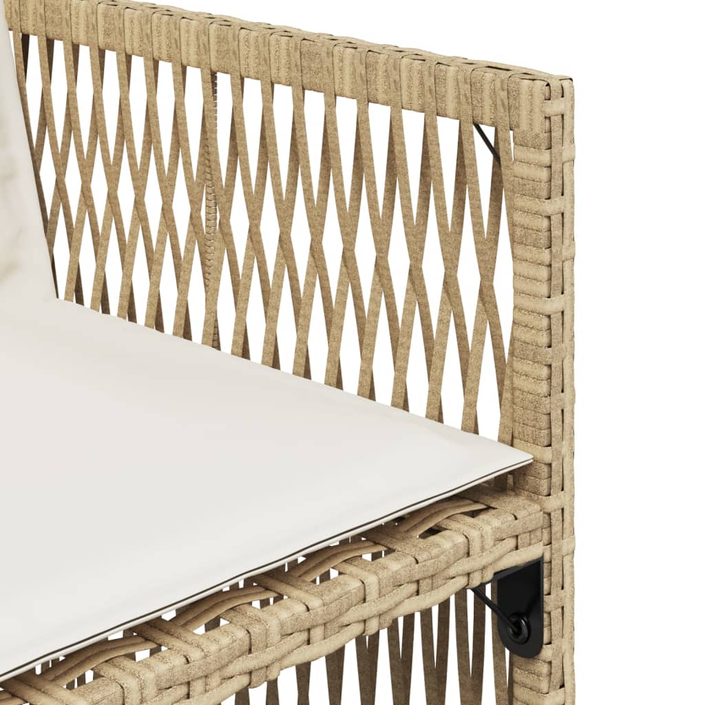 Sedie da Giardino con Cuscini 4 pz Beige in Polyrattan