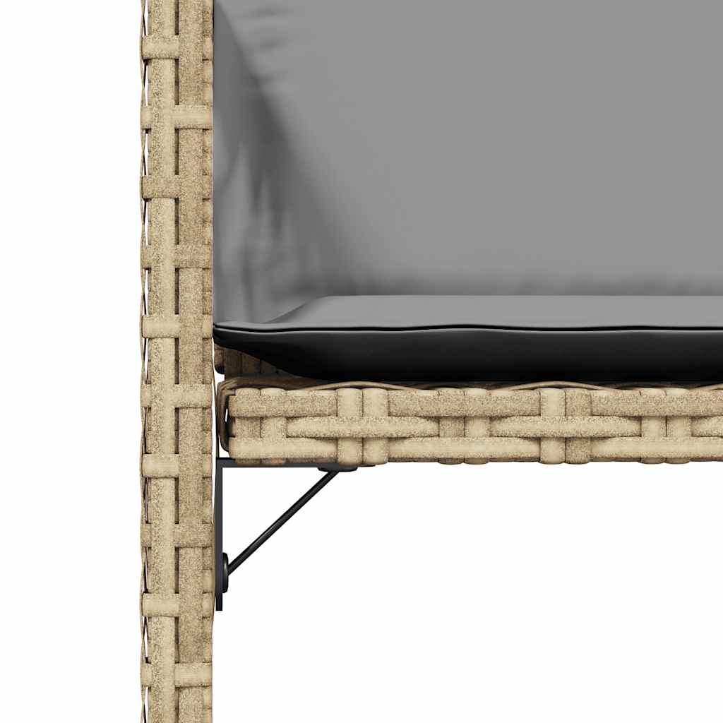 Sedie da Giardino con Cuscini 4 pz Beige Misto in Polyrattan