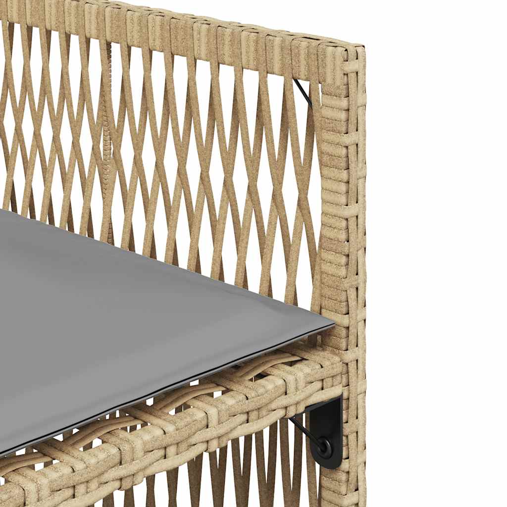 Sedie da Giardino con Cuscini 4 pz Beige Misto in Polyrattan