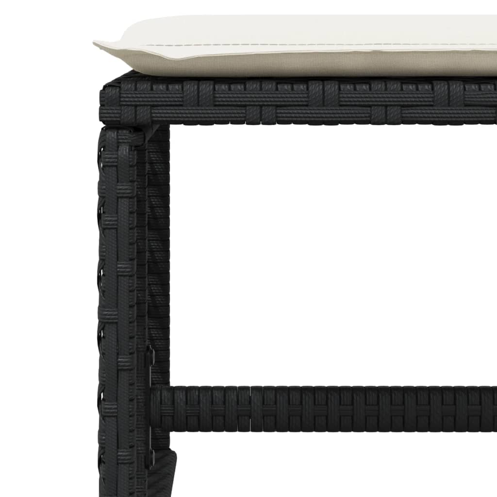 Sgabelli da Giardino con Cuscini 4pz Neri 41x41x36cm Polyrattan - homemem39