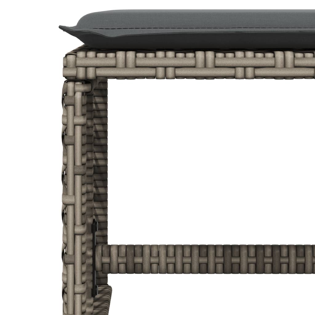 Sgabelli Giardino con Cuscini 4pz Grigi 41x41x36cm Polyrattan - homemem39