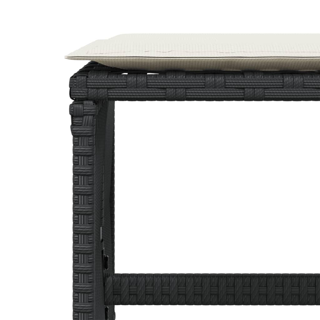 Sgabelli da Giardino con Cuscini 4pz Neri 41x41x36cm Polyrattan - homemem39